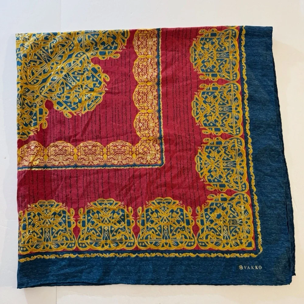 Vakko Large Square 100% Silk Scarf